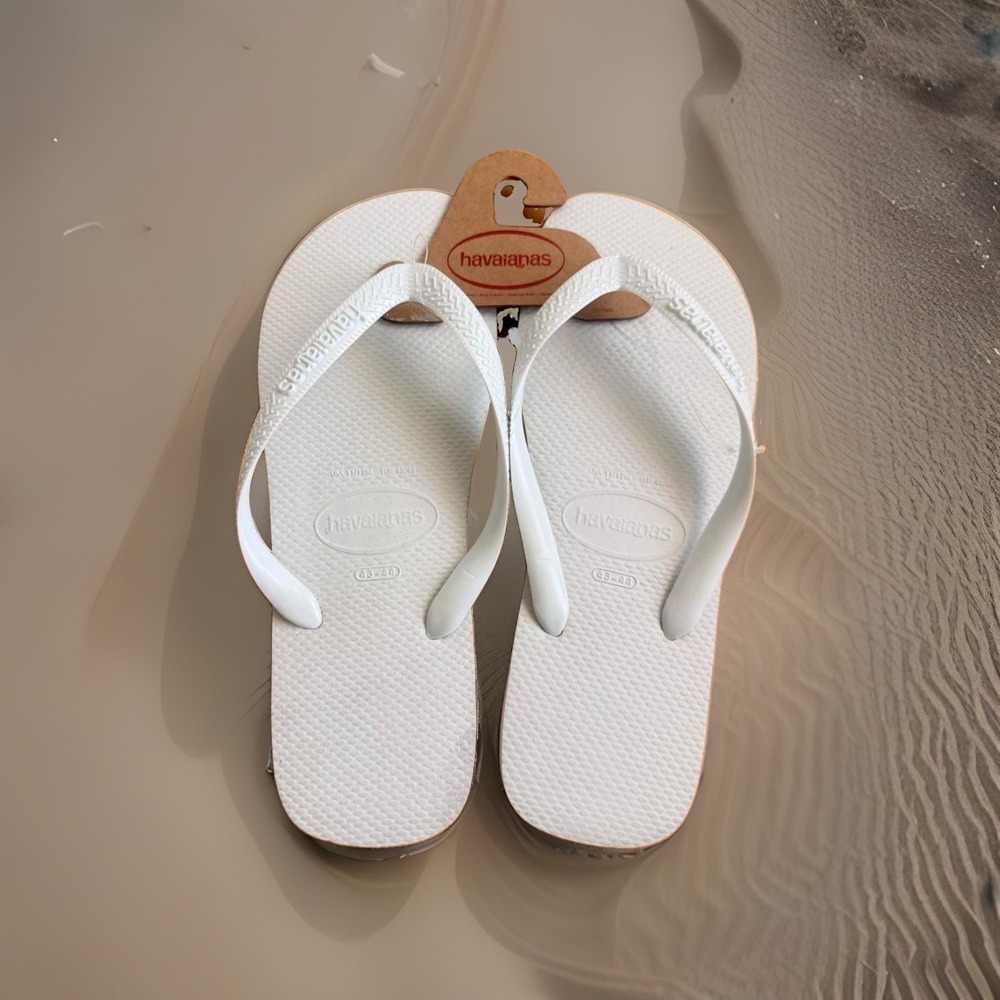 Havaianas Flip Flops Brazil Beach Summer Sandals White Men's 11